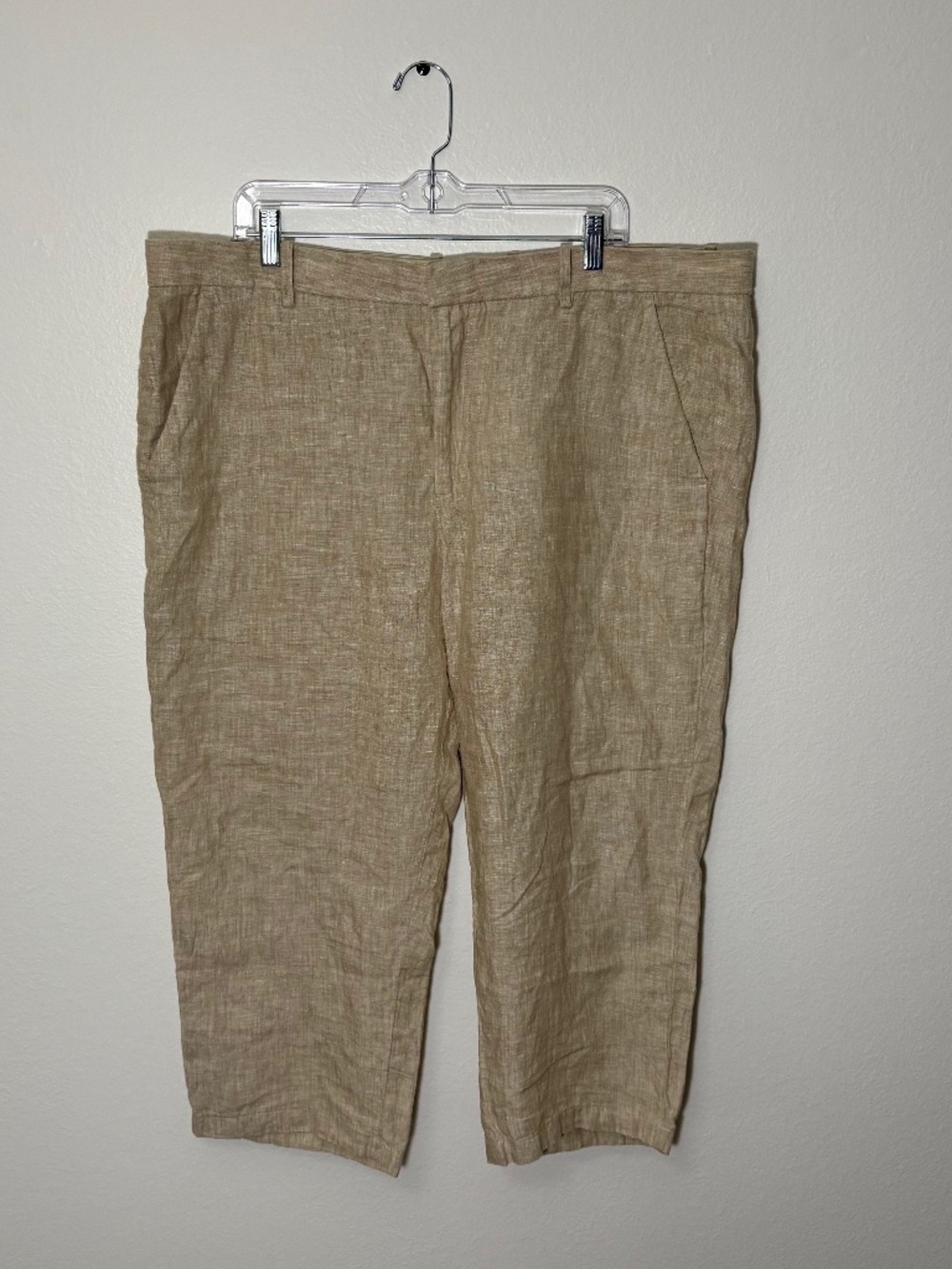 Everlane The Linen Way-High Drape Pant Beige Wide Leg Pleated Cornstalk 40x30